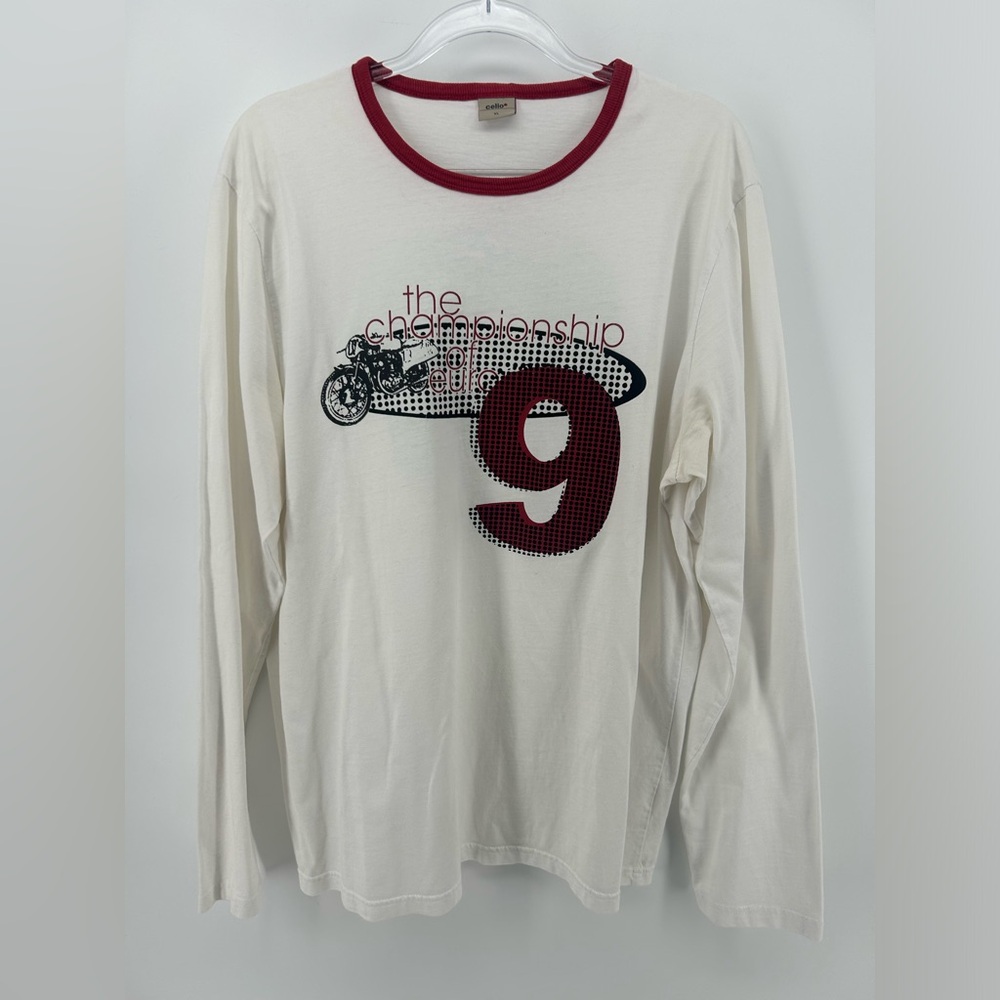 Celio* Men's Motorcycle Number 9 T Shirt Long Sleeve Casual XL